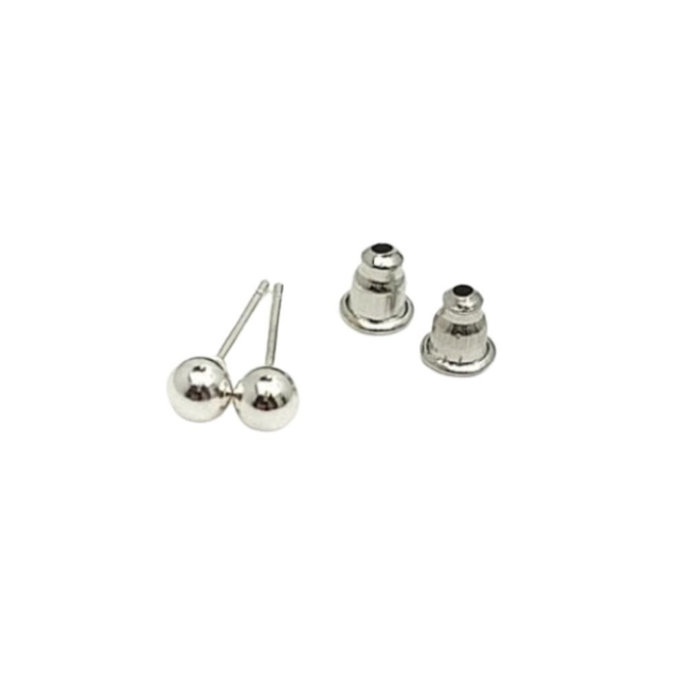 3/$15 Dainty Silver Plated Ball Stud Earrings Petite Fashion Jewelry